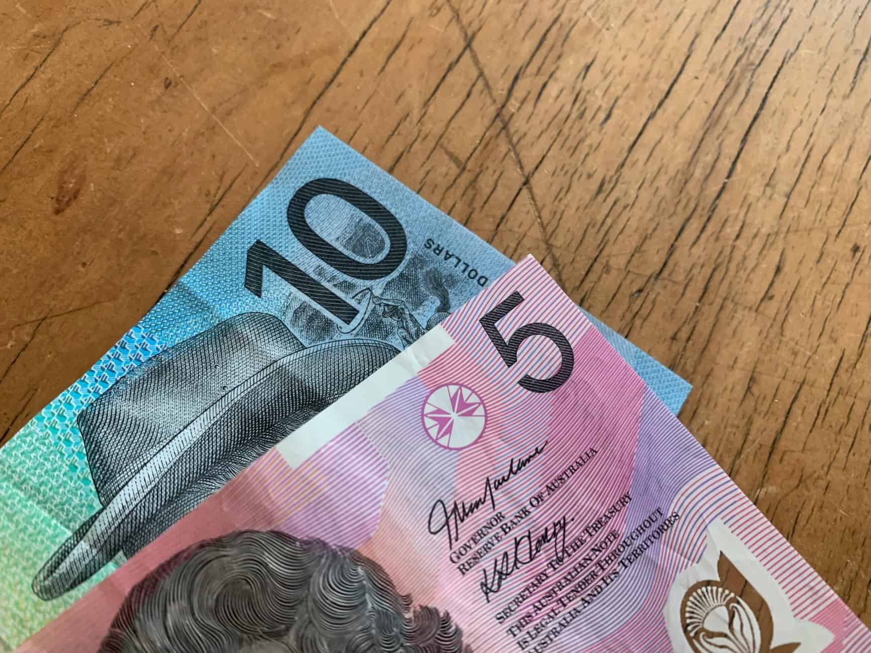 Close-up Australian Dollars