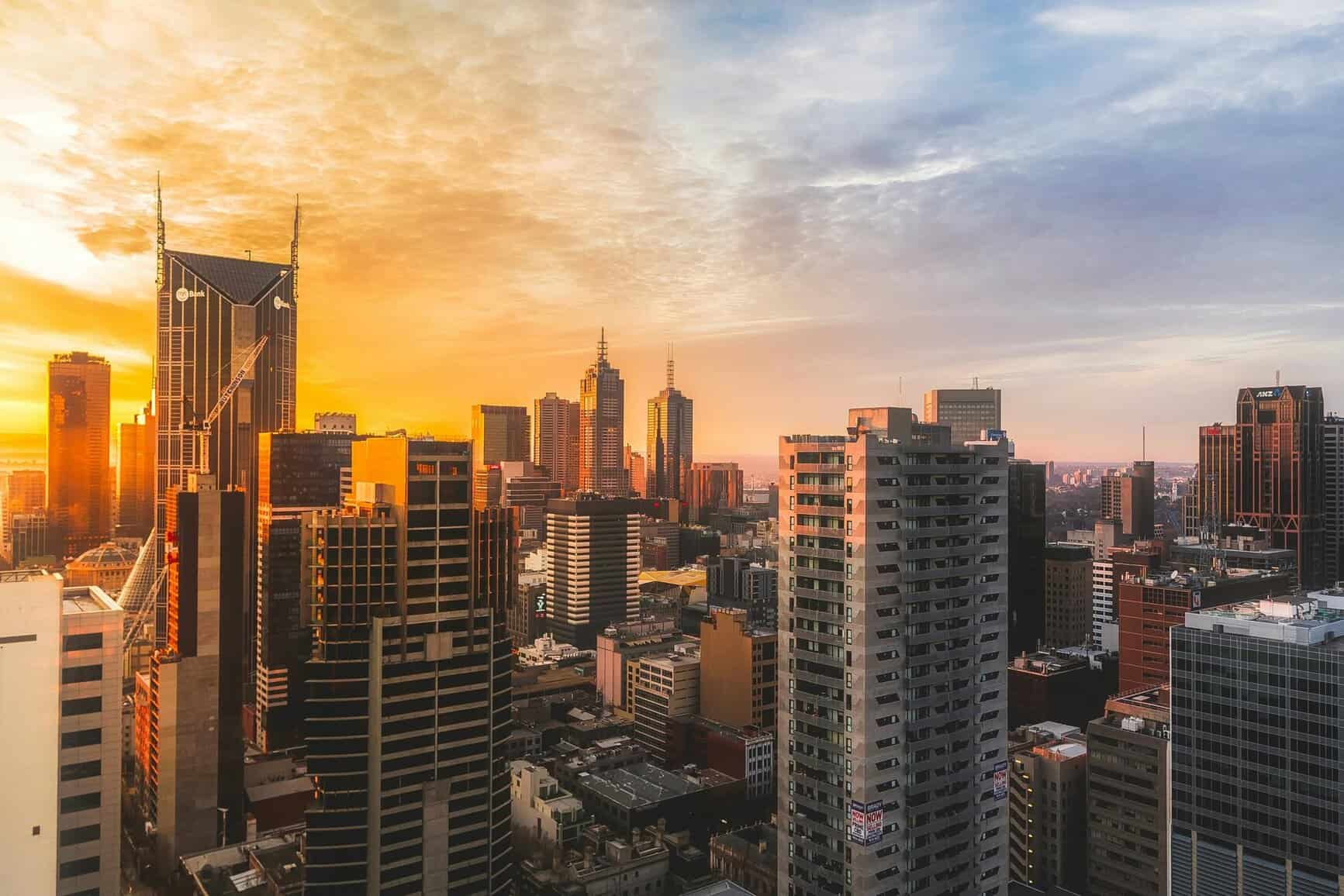 Melbourne skyline at dusk